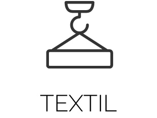Icono de textil con una percha